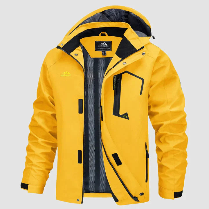 Gelb wasserdichte Winterjacke mit Kapuze