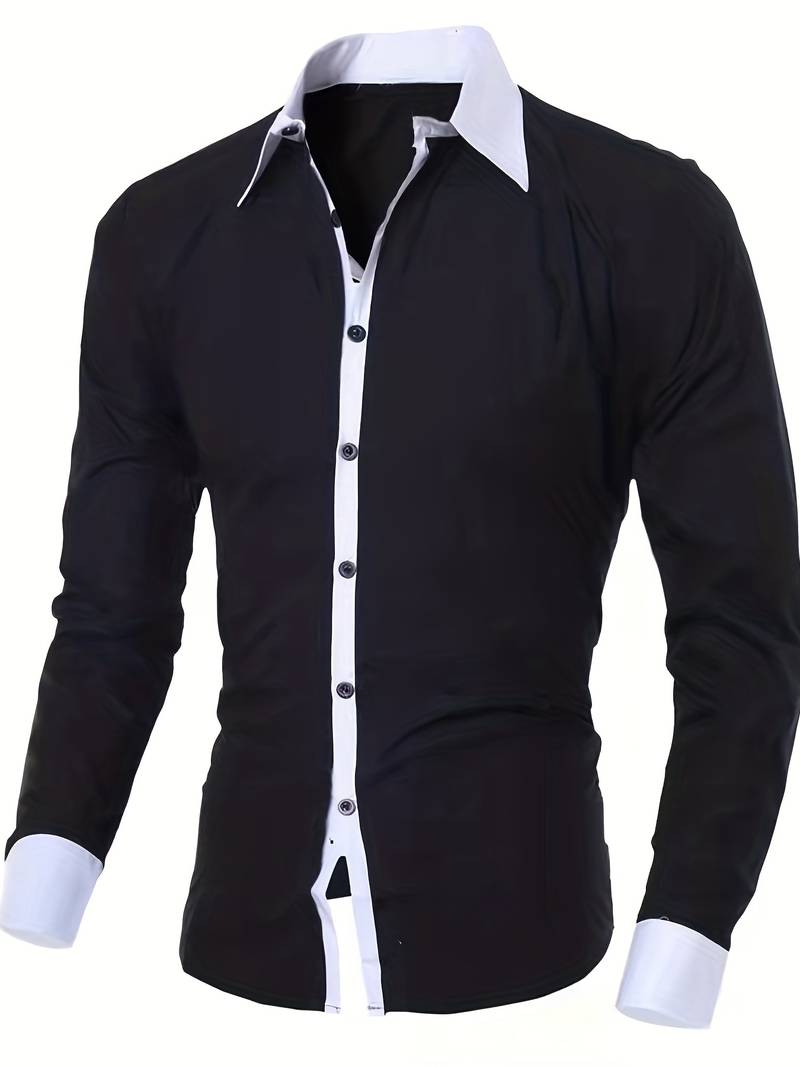 Anthony – camicia casual a contrasto con bottoni da uomo