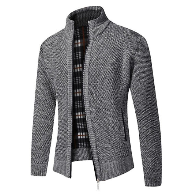 RALPH POLO -elegante maglione lavorato a maglia con cerniera per uomo (design italiano)