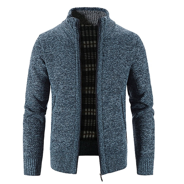 RALPH POLO -elegante maglione lavorato a maglia con cerniera per uomo (design italiano)