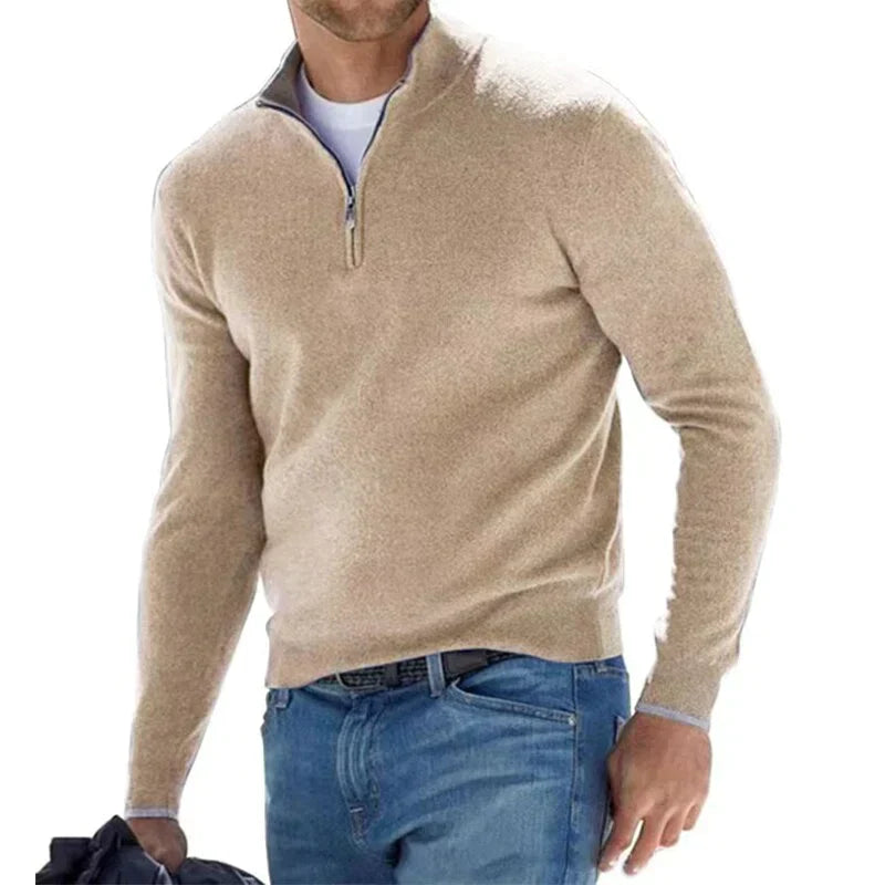 RALPH POLO - elegante maglione con cerniera da uomo (design italiano)
