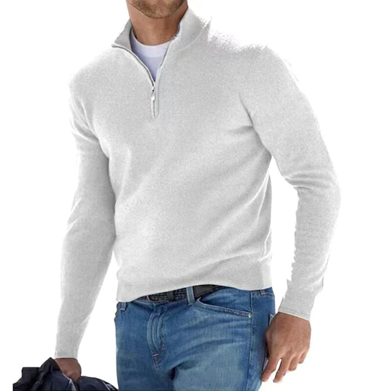 RALPH POLO - elegante maglione con cerniera da uomo (design italiano)
