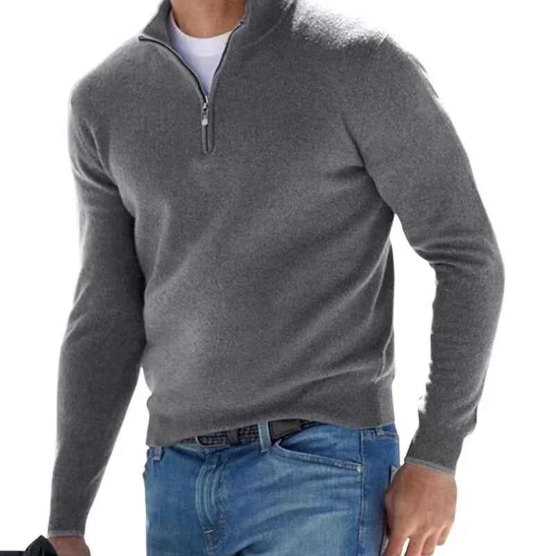 RALPH POLO - elegante maglione con cerniera da uomo (design italiano)