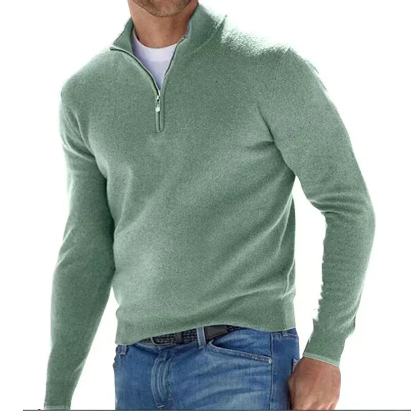 RALPH POLO - elegante maglione con cerniera da uomo (design italiano)