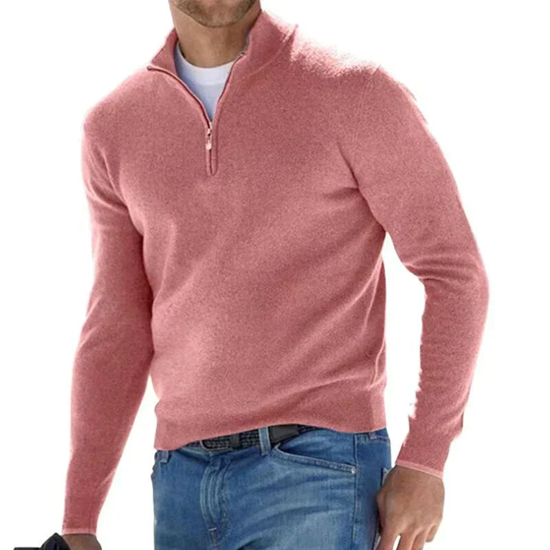 RALPH POLO - elegante maglione con cerniera da uomo (design italiano)