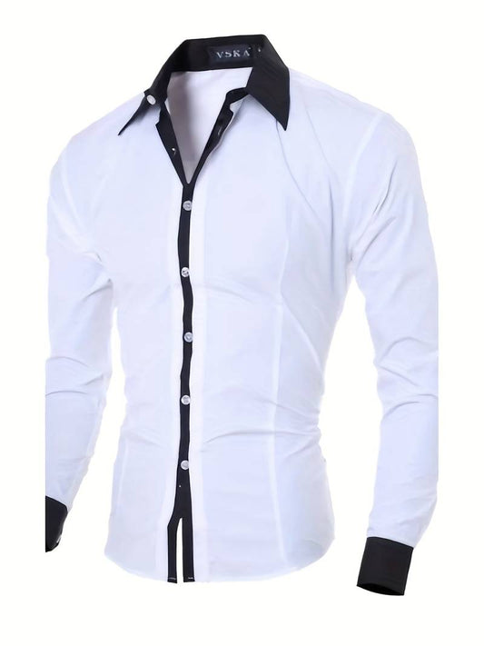 Anthony – camicia casual a contrasto con bottoni da uomo