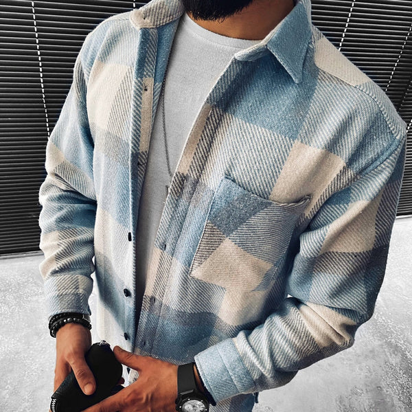 Giacca camicia casual a quadri da uomo - Remus