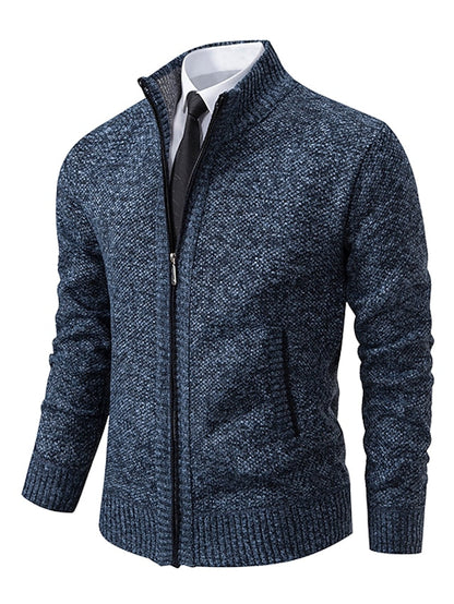RALPH POLO - elegante maglione lavorato a maglia con cerniera per uomo (design italiano)