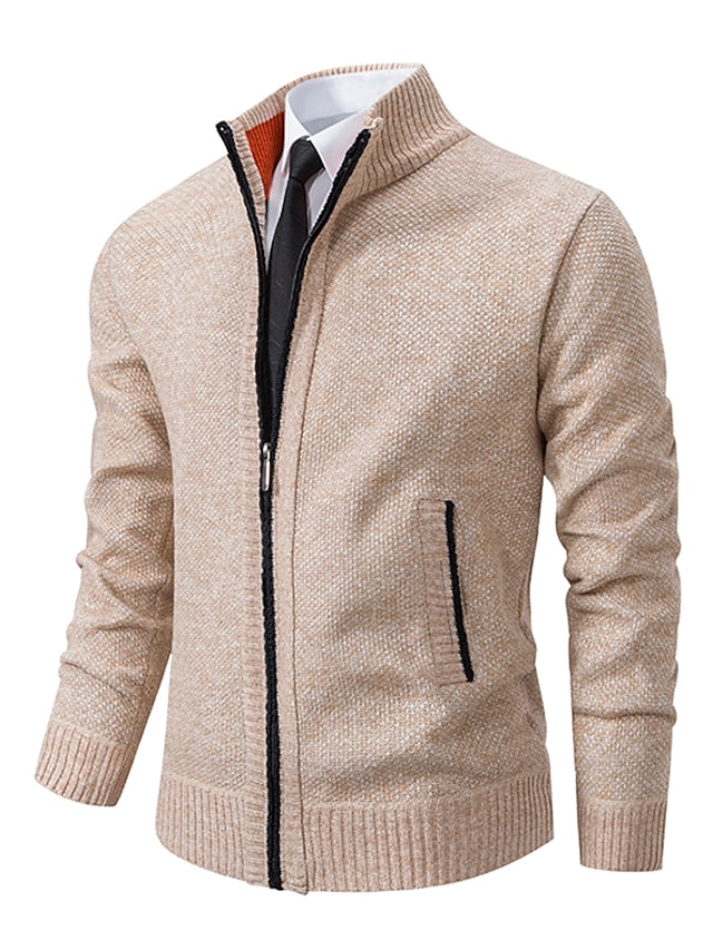 RALPH POLO - elegante maglione lavorato a maglia con cerniera per uomo (design italiano)