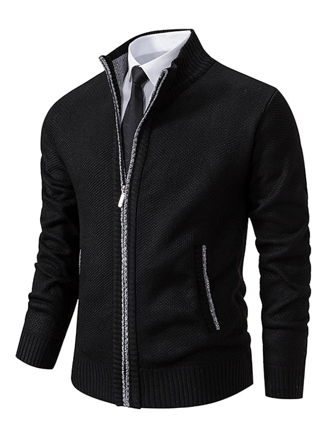 RALPH POLO - elegante maglione lavorato a maglia con cerniera per uomo (design italiano)