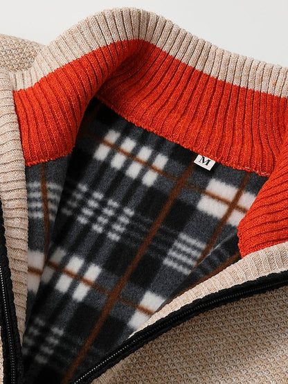 RALPH POLO - elegante maglione lavorato a maglia con cerniera per uomo (design italiano)
